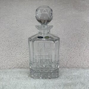 Czech Republic Bohemian Cut Crystal Decanter  9"H X 4'W New 24% PbO